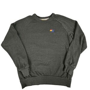 Aviator Nation charcoal vintage-wash crewneck fleece sweater USA XS / fits small